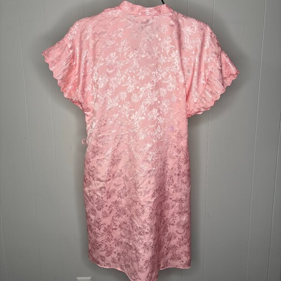 Vintage Lily of France Short Robe Womens S Lingerie‎ Sleepwear PJs Pink Satin - Picture 5 of 5
